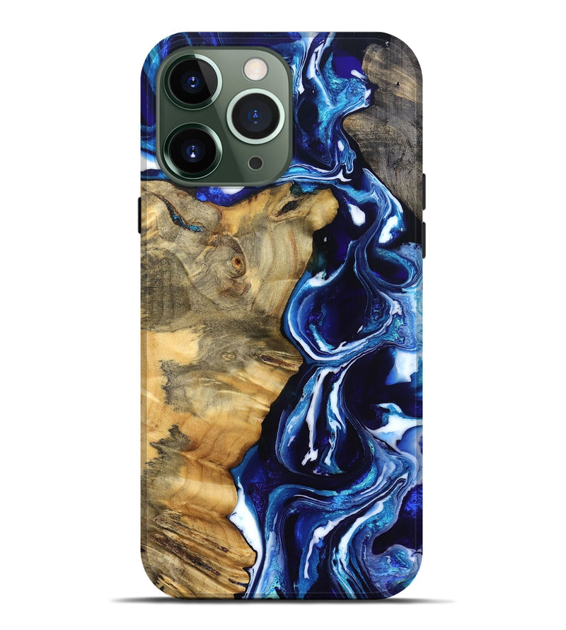 iPhone 13 Pro Max Wood Live Edge Phone Case - Kyle (Blue, 832196)