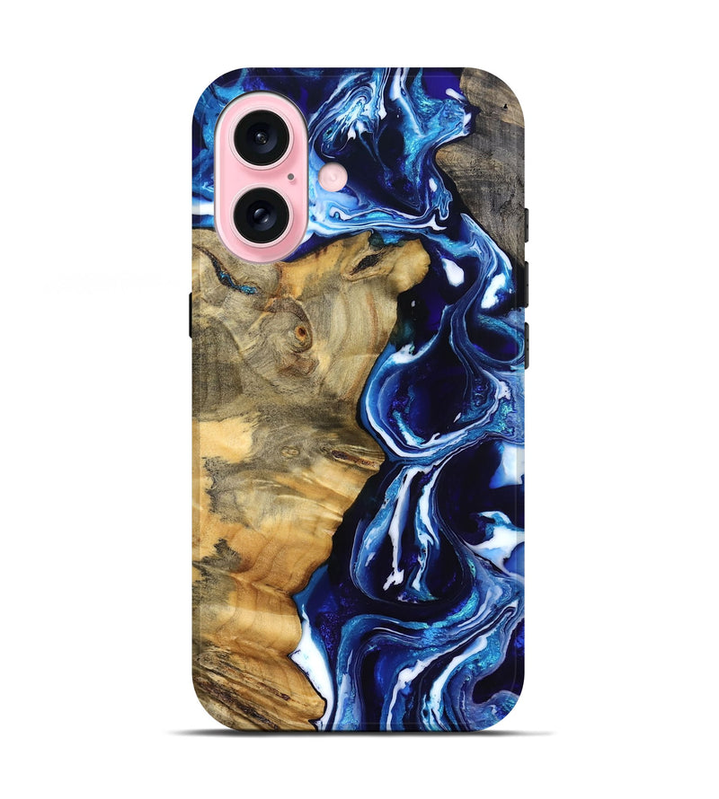iPhone 17 Wood Live Edge Phone Case - Kyle (Blue, 832196)