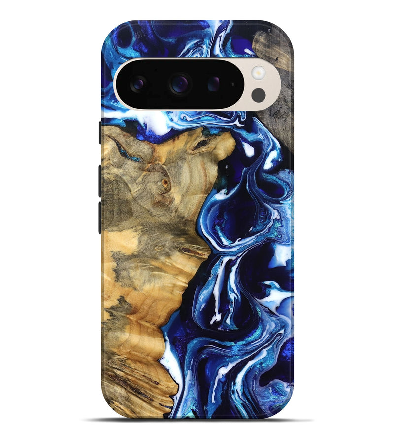 Pixel 9 Pro XL Wood Live Edge Phone Case - Kyle (Blue, 832196)