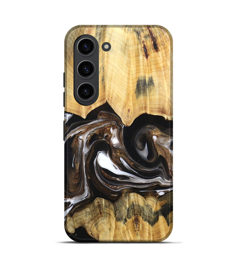 Galaxy S23 Wood Live Edge Phone Case - Lailah (Black & White, 832200)
