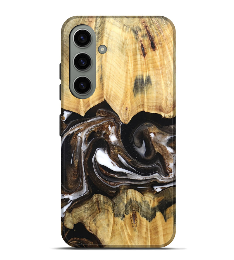 Galaxy S24 Plus Wood Live Edge Phone Case - Lailah (Black & White, 832200)