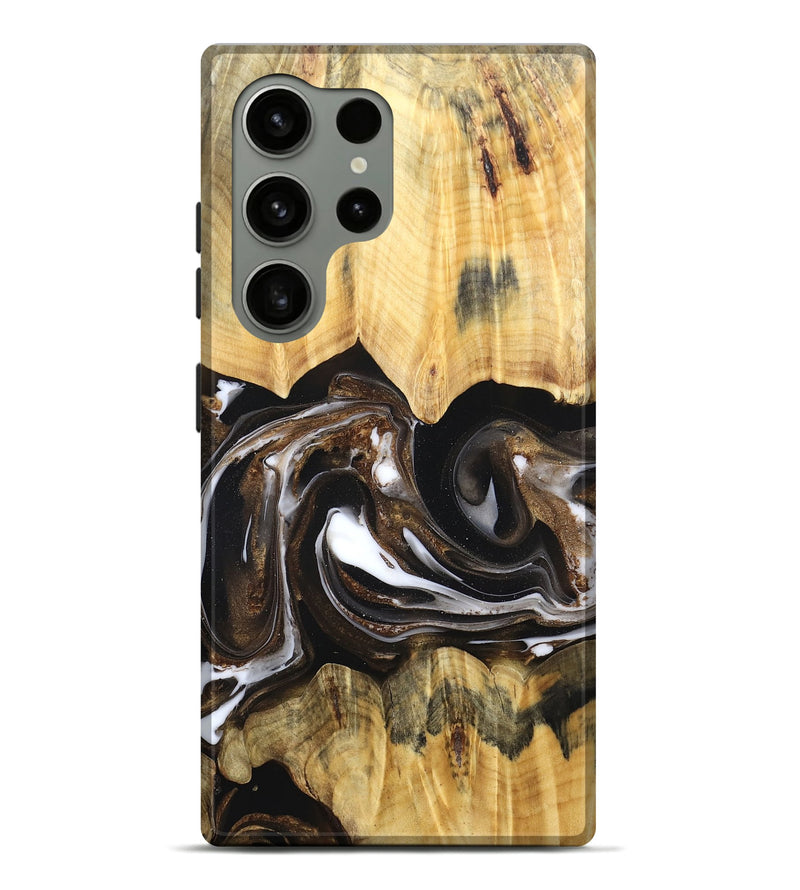 Galaxy S24 Ultra Wood Live Edge Phone Case - Lailah (Black & White, 832200)