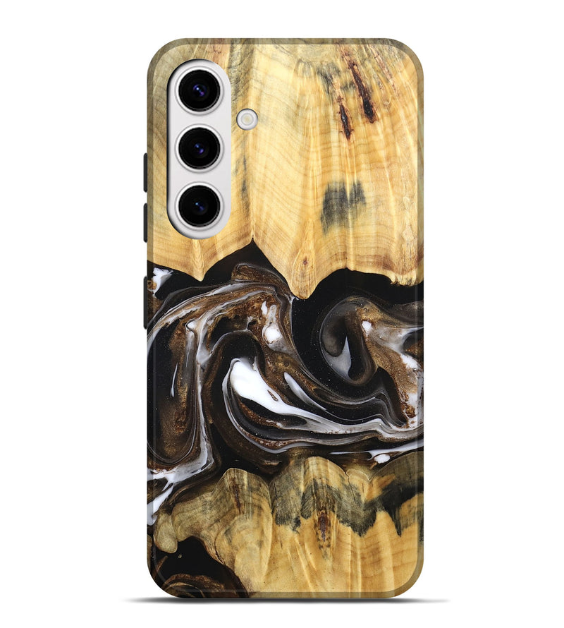 Galaxy S25 Plus Wood Live Edge Phone Case - Lailah (Black & White, 832200)