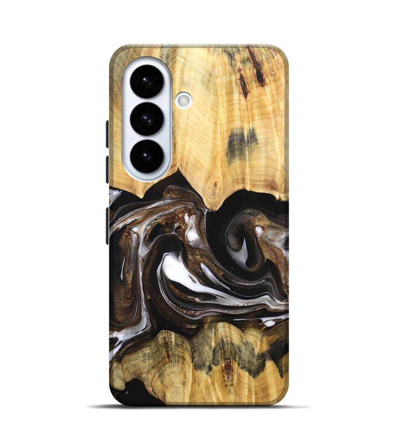 Galaxy S26 Wood Live Edge Phone Case - Lailah (Black & White, 832200)