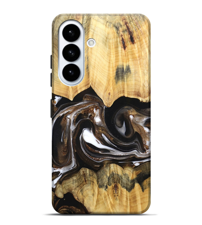 Galaxy S26 Plus Wood Live Edge Phone Case - Lailah (Black & White, 832200)