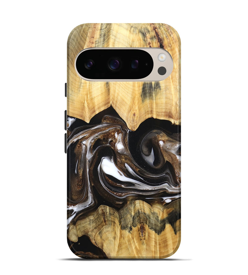 Pixel 10 Pro Wood Live Edge Phone Case - Lailah (Black & White, 832200)