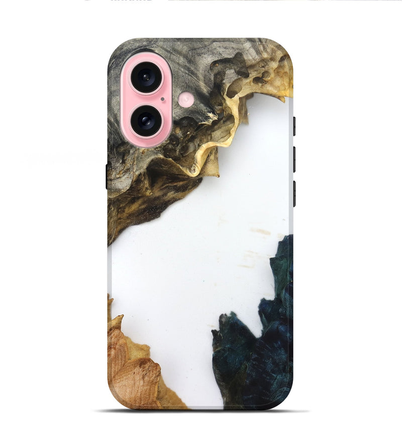 iPhone 16 Wood Live Edge Phone Case - Galilea (Clear, 832201)