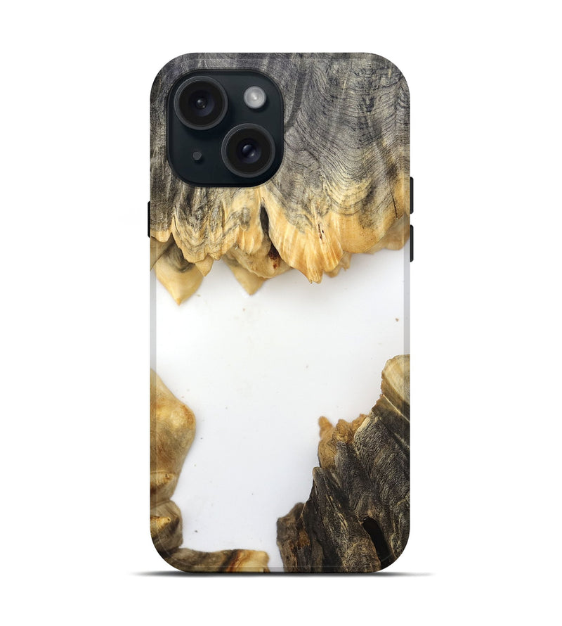 iPhone 15 Wood Live Edge Phone Case - Orval (Clear, 832202)