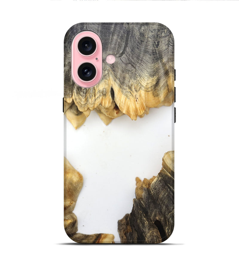 iPhone 16 Wood Live Edge Phone Case - Orval (Clear, 832202)