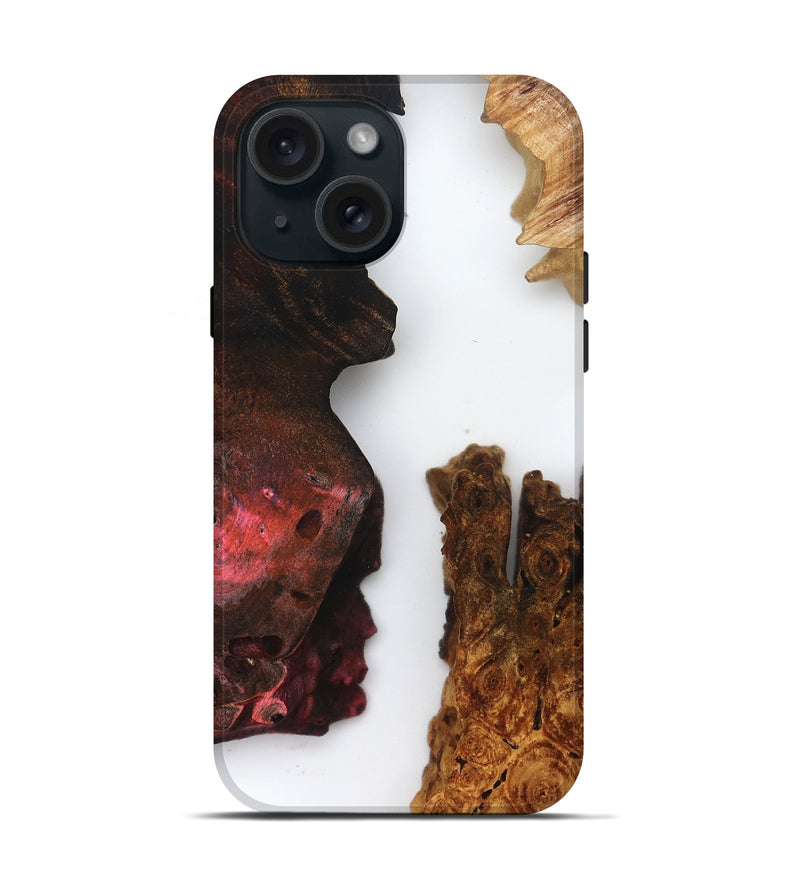iPhone 15 Wood Live Edge Phone Case - Breanne (Clear, 832203)