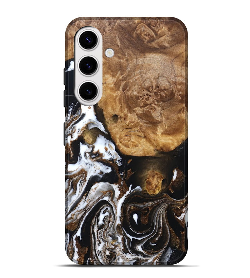Galaxy S25 Plus Wood Live Edge Phone Case - Jerod (Black & White, 832205)
