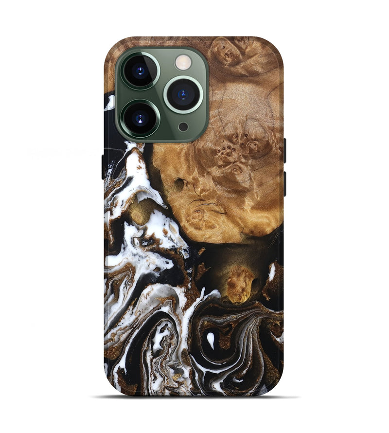 iPhone 13 Pro Wood Live Edge Phone Case - Jerod (Black & White, 832205)