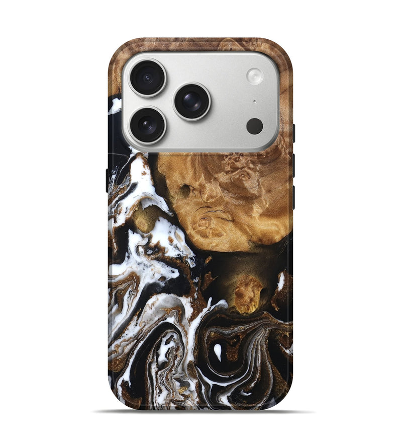 iPhone 17 Pro Wood Live Edge Phone Case - Jerod (Black & White, 832205)
