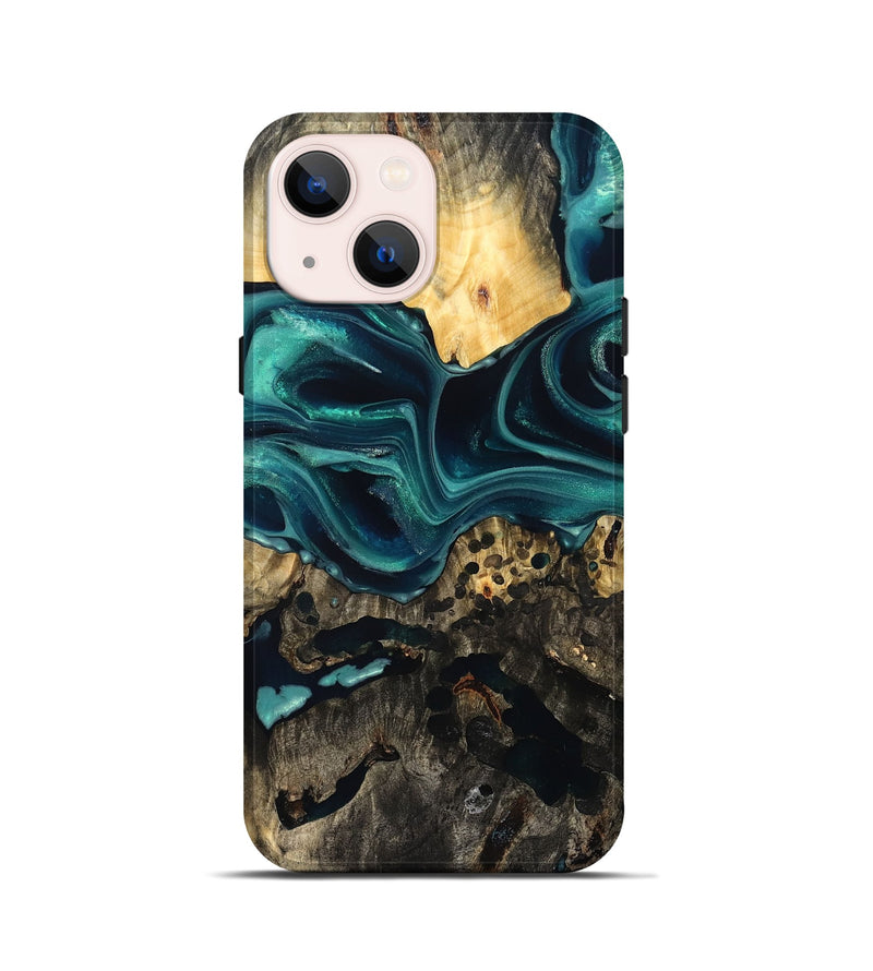 iPhone 13 mini Wood Live Edge Phone Case - Branden (Green, 832206)
