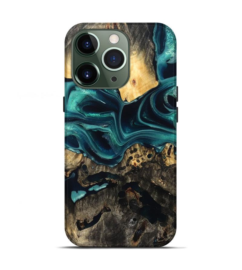 iPhone 13 Pro Wood Live Edge Phone Case - Branden (Green, 832206)