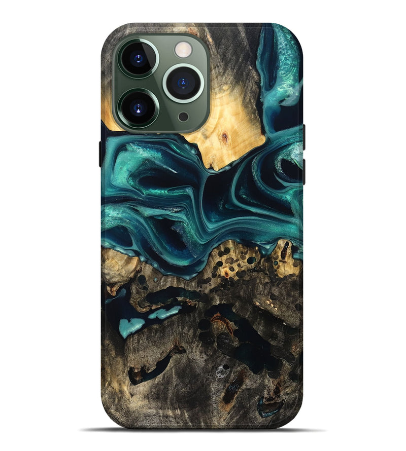 iPhone 13 Pro Max Wood Live Edge Phone Case - Branden (Green, 832206)