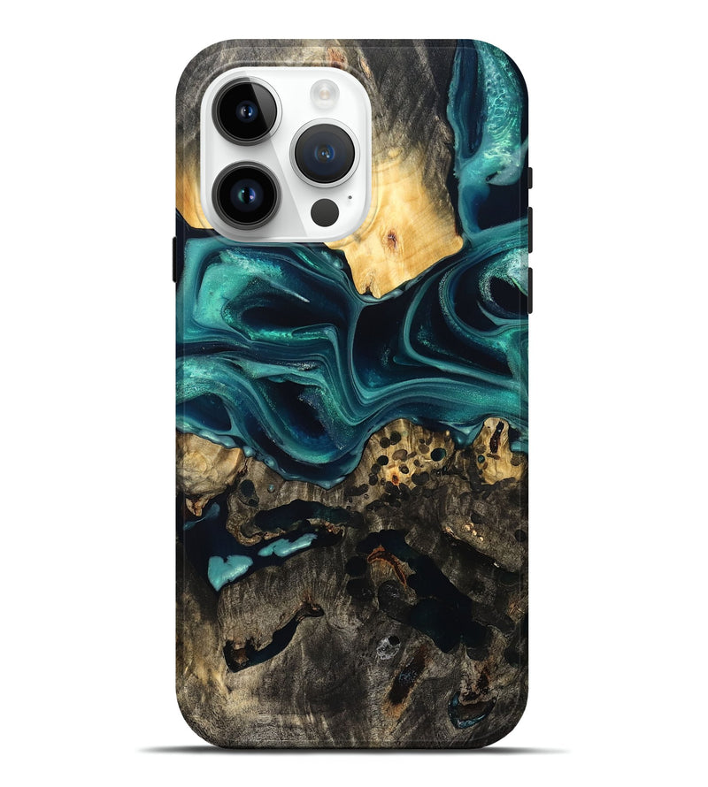 iPhone 15 Pro Max Wood Live Edge Phone Case - Branden (Green, 832206)