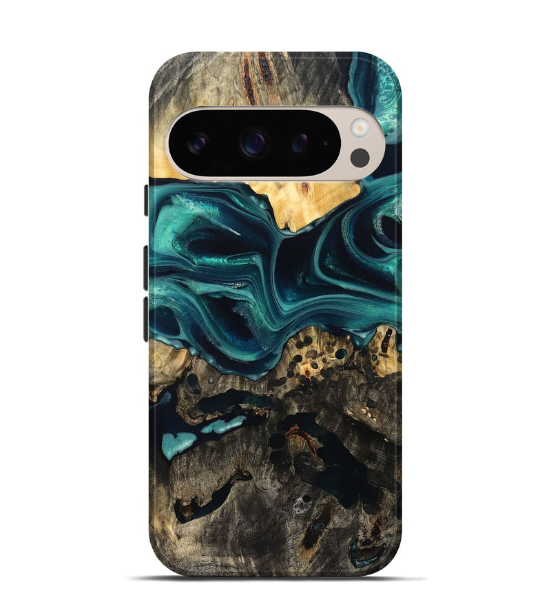 Pixel 10 Pro Wood Live Edge Phone Case - Branden (Green, 832206)