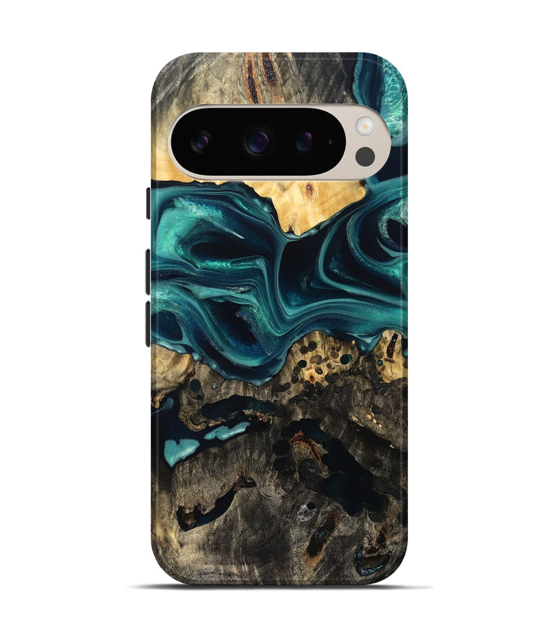 Pixel 9 Wood Live Edge Phone Case - Branden (Green, 832206)