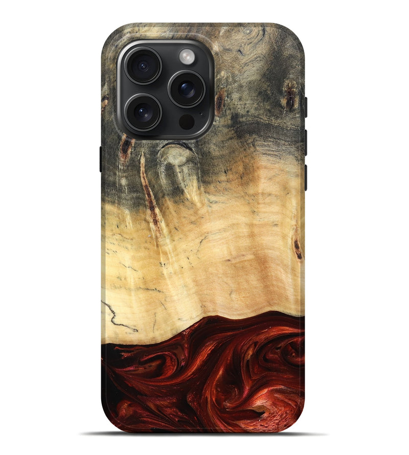 iPhone 16 Pro Max Wood Live Edge Phone Case - Bradyn (Red, 832209)