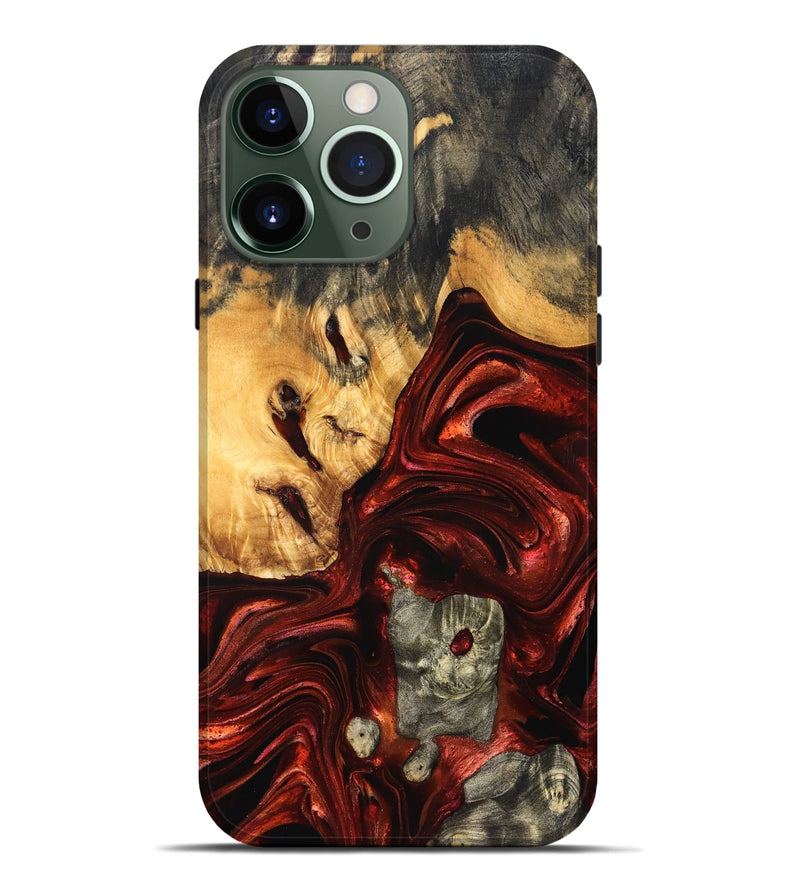 iPhone 13 Pro Max Wood Live Edge Phone Case - Dennis (Red, 832210)