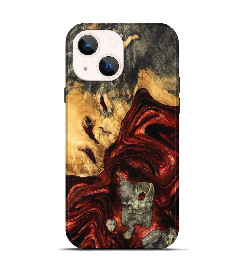 iPhone 14 Wood Live Edge Phone Case - Dennis (Red, 832210)