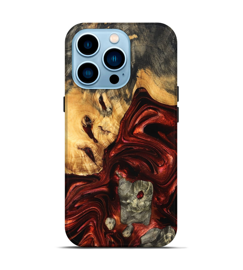 iPhone 14 Pro Wood Live Edge Phone Case - Dennis (Red, 832210)