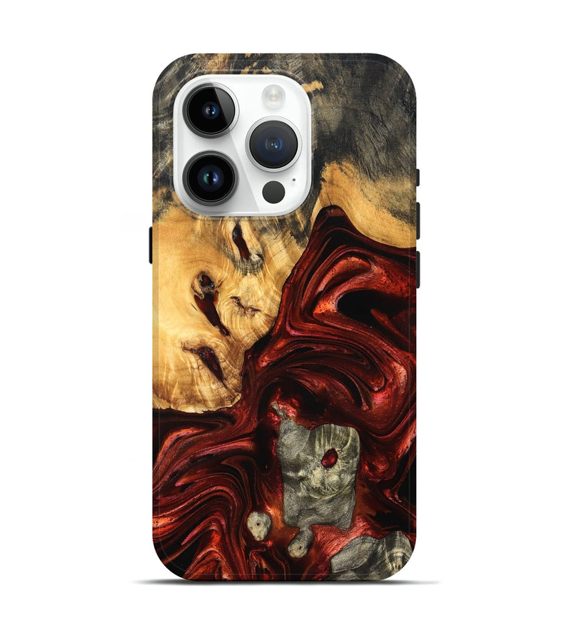 iPhone 15 Pro Wood Live Edge Phone Case - Dennis (Red, 832210)