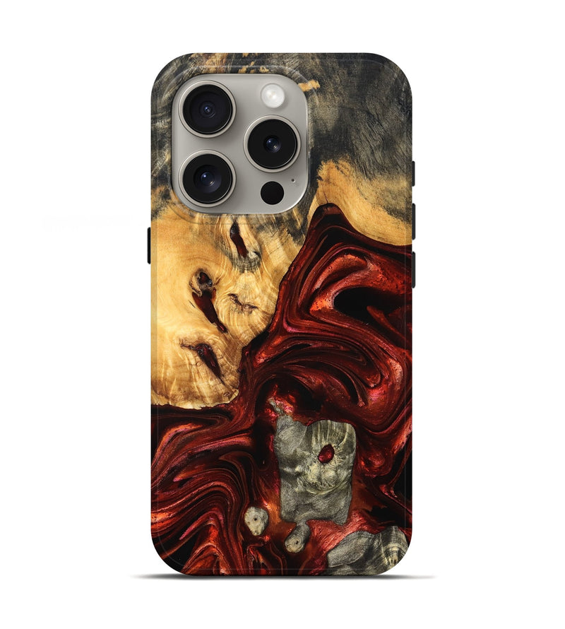 iPhone 16 Pro Wood Live Edge Phone Case - Dennis (Red, 832210)