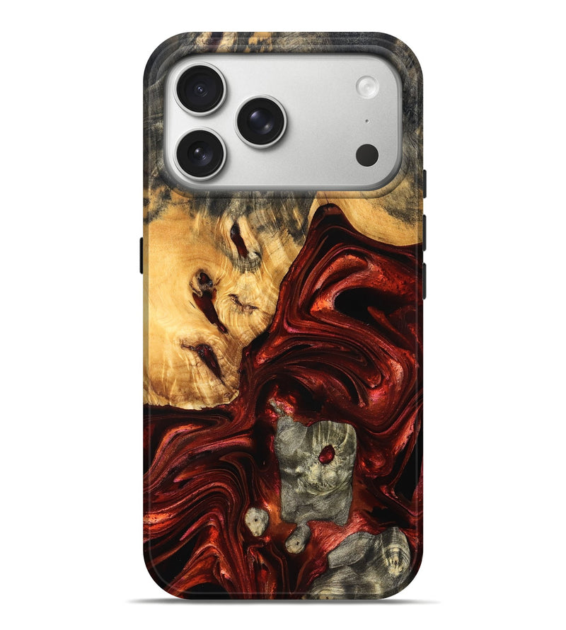 iPhone 17 Pro Max Wood Live Edge Phone Case - Dennis (Red, 832210)