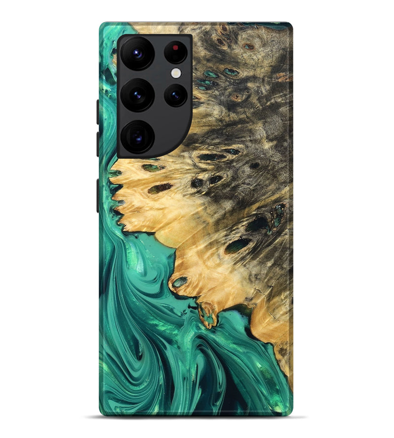Galaxy S22 Ultra Wood Live Edge Phone Case - Zoya (Green, 832211)