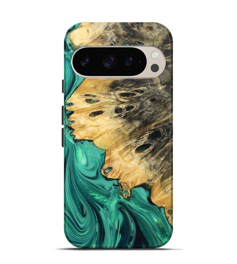 Pixel 10 Pro Wood Live Edge Phone Case - Zoya (Green, 832211)
