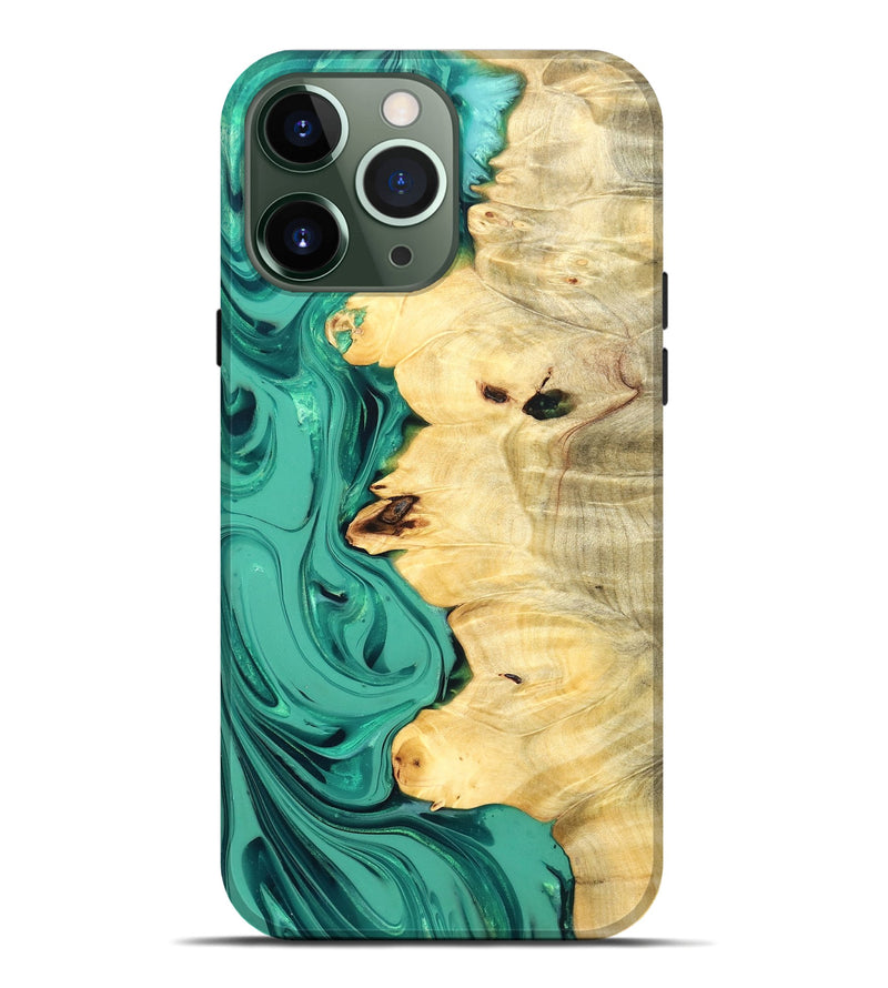 iPhone 13 Pro Max Wood Live Edge Phone Case - Harlan (Green, 832213)