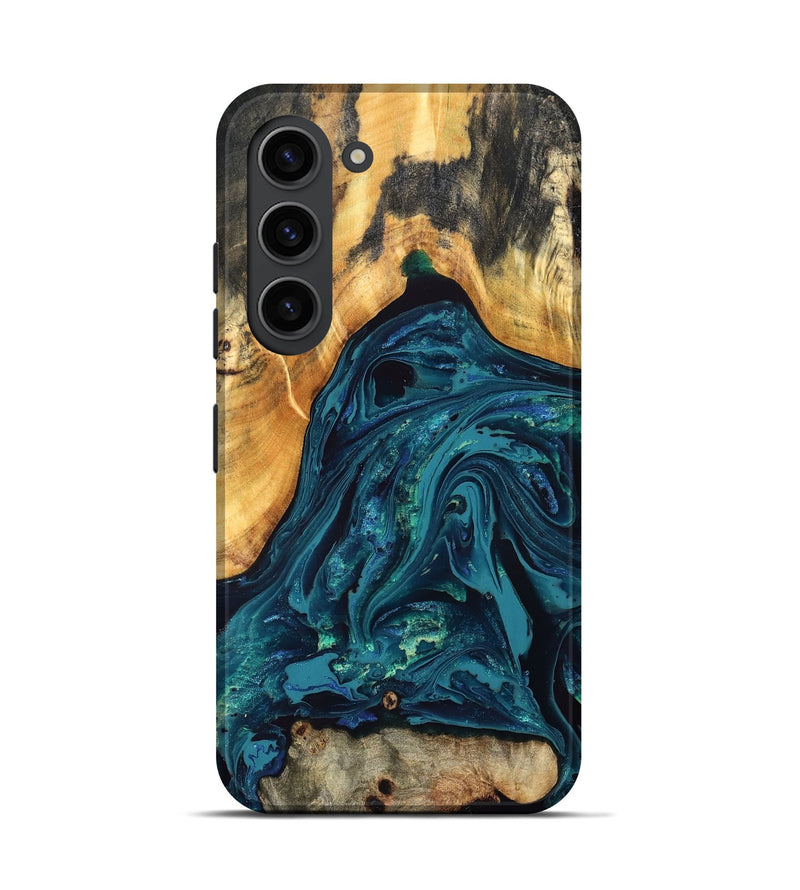 Galaxy S23 Wood Live Edge Phone Case - Shelbi (Blue, 832215)