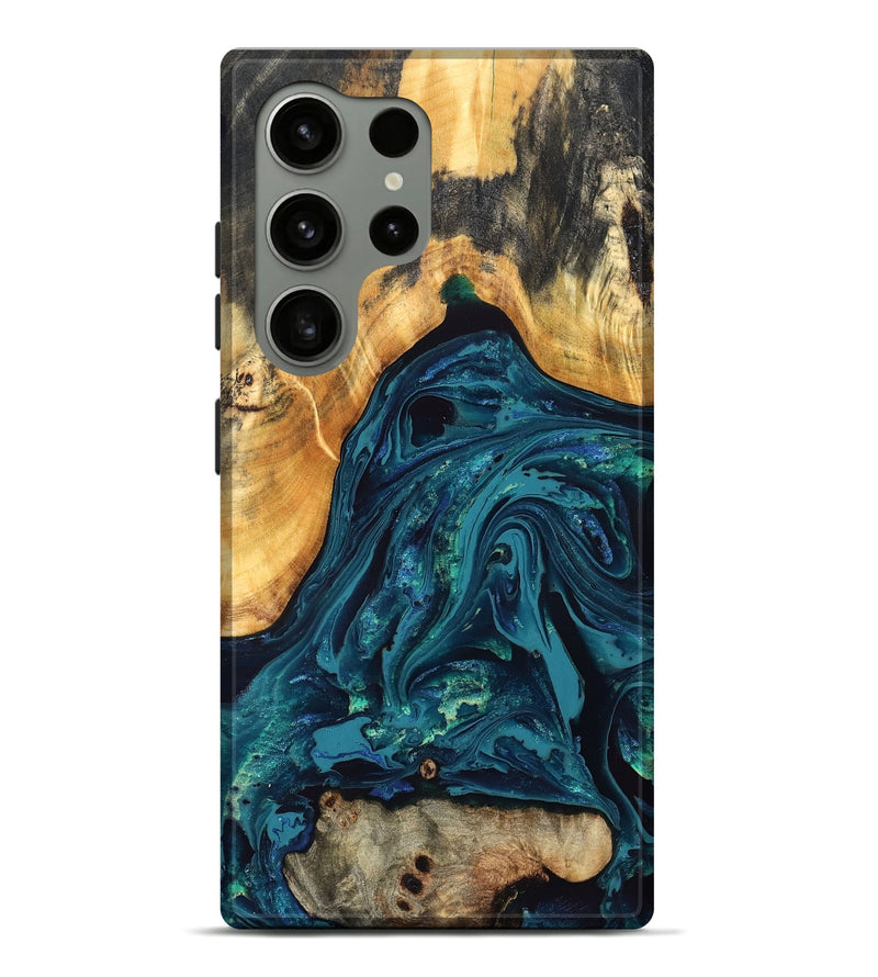 Galaxy S24 Ultra Wood Live Edge Phone Case - Shelbi (Blue, 832215)