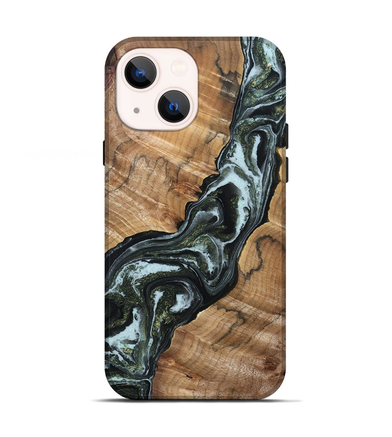 iPhone 13 Wood Live Edge Phone Case - Boone (Green, 832218)