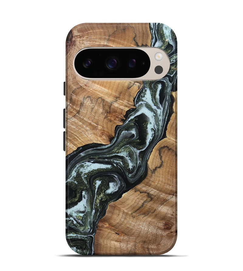 Pixel 10 Pro Wood Live Edge Phone Case - Boone (Green, 832218)