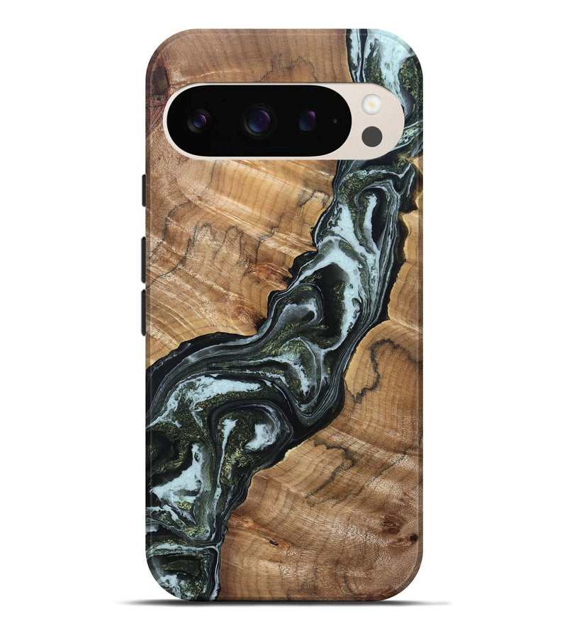 Pixel 9 Pro XL Wood Live Edge Phone Case - Boone (Green, 832218)