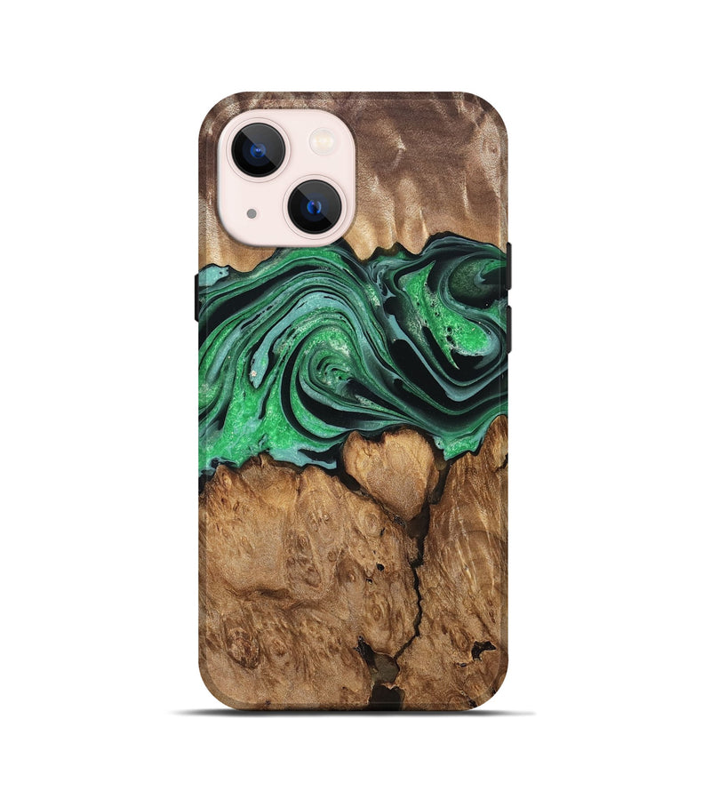 iPhone 13 mini Wood Live Edge Phone Case - Marlo (Green, 832219)