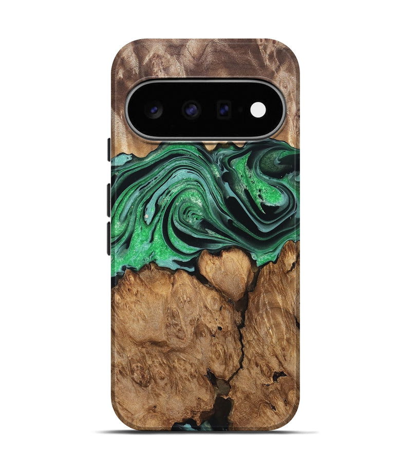 Pixel 11 Pro Wood Live Edge Phone Case - Marlo (Green, 832219)