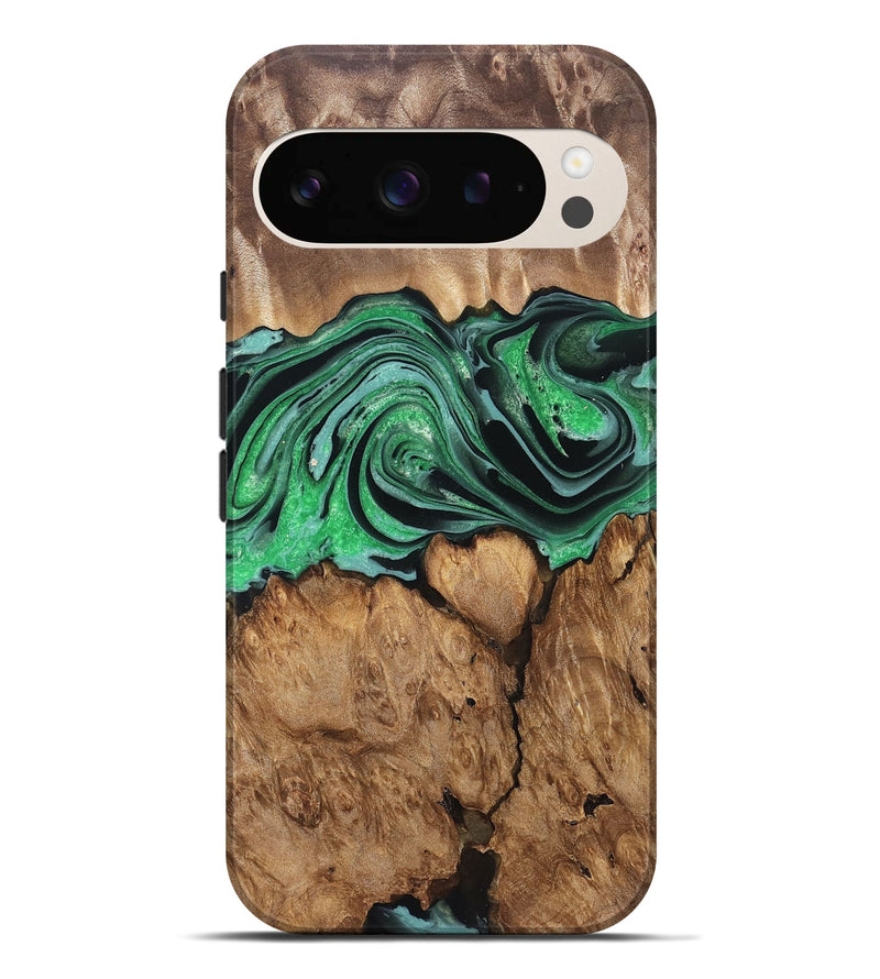 Pixel 9 Pro XL Wood Live Edge Phone Case - Marlo (Green, 832219)