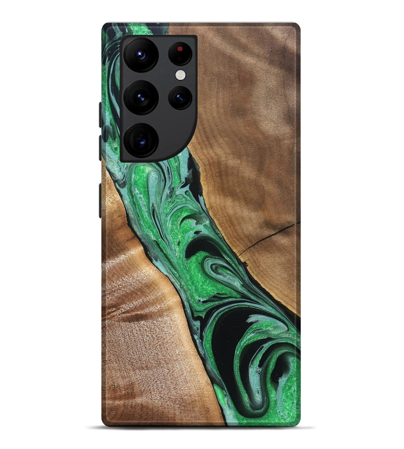 Galaxy S22 Ultra Wood Live Edge Phone Case - Ava (Green, 832220)