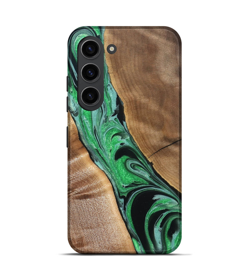 Galaxy S23 Wood Live Edge Phone Case - Ava (Green, 832220)