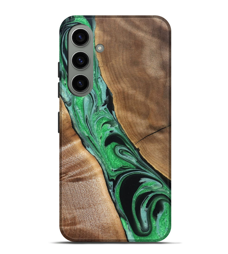 Galaxy S24 Plus Wood Live Edge Phone Case - Ava (Green, 832220)