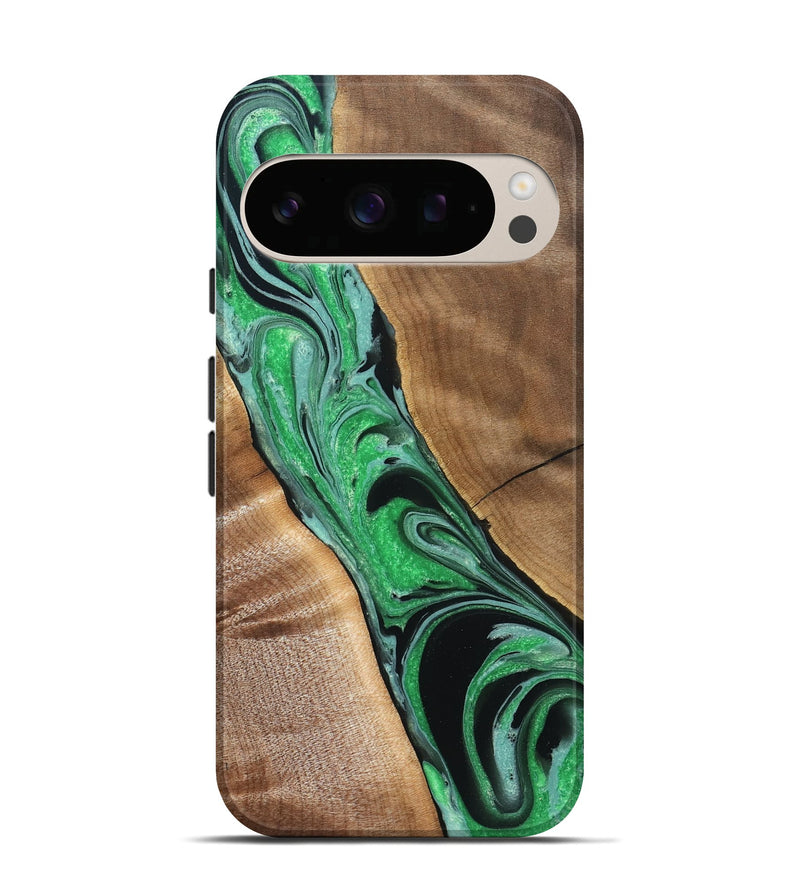 Pixel 10 Wood Live Edge Phone Case - Ava (Green, 832220)