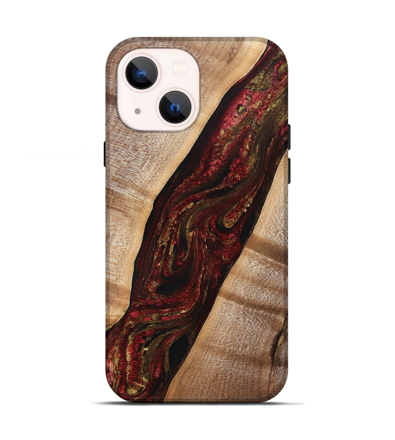 iPhone 13 Wood Live Edge Phone Case - Alta (Red, 832221)