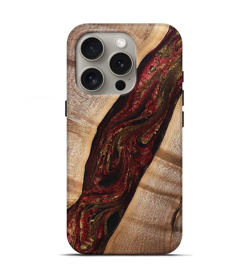 iPhone 16 Pro Wood Live Edge Phone Case - Alta (Red, 832221)