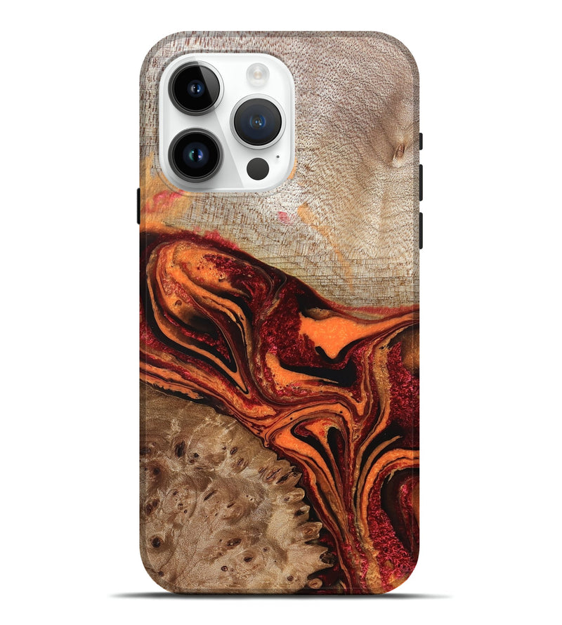 iPhone 15 Pro Max Wood Live Edge Phone Case - Austin (Red, 832222)