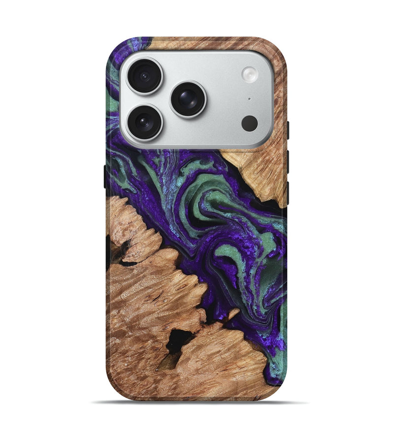 iPhone 18 Pro Wood Live Edge Phone Case - Judson (Purple, 832224)
