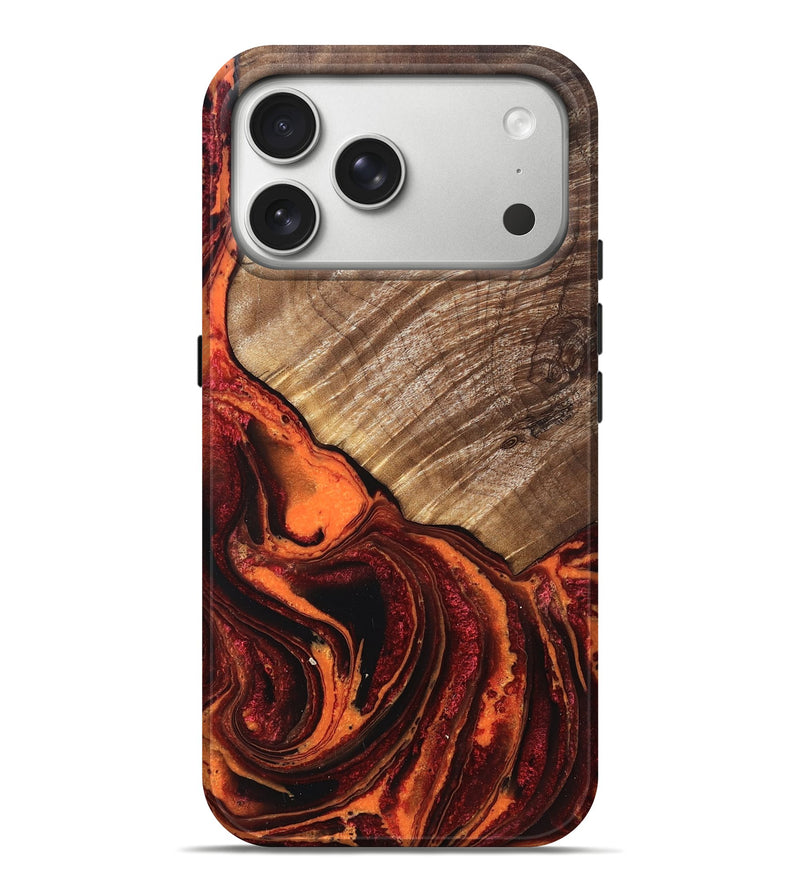 iPhone 17 Pro Max Wood Live Edge Phone Case - Graham (Red, 832225)